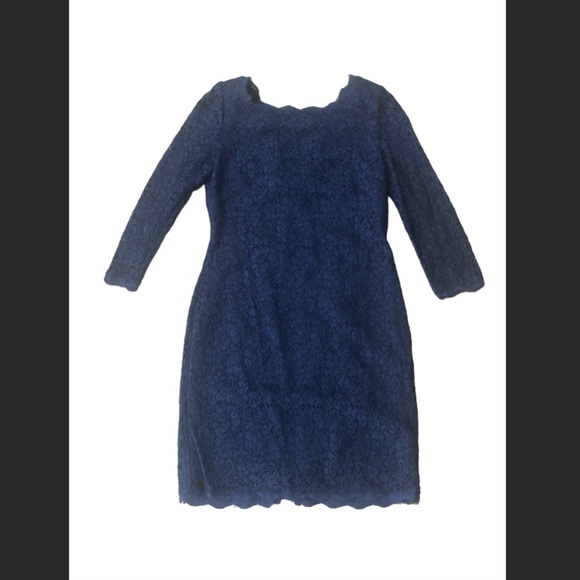 Adrianna Pappell Navy Lace Cocktail Dress
